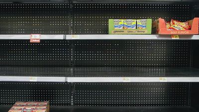 empty grocery store shelf panic buying